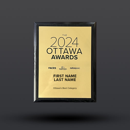 Nominee Black & Gold Laser Engraved Plaque